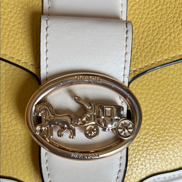 Coach Georgie Saddle Bag Crossbody with Gold Accents pebble leather - Picture 5 of 14